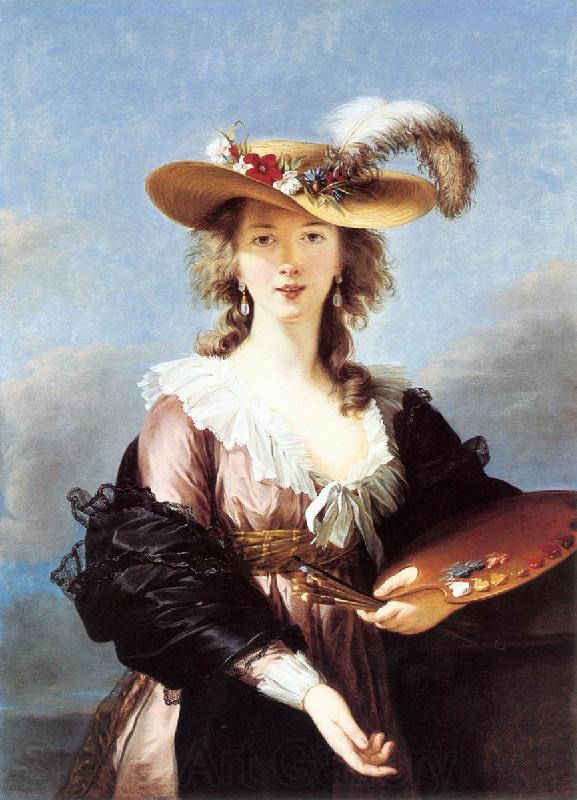 VIGEE-LEBRUN, Elisabeth Self-Portrait in a Straw Hat r Spain oil painting art